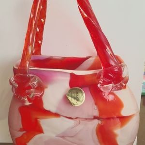 Block crystal glass purse